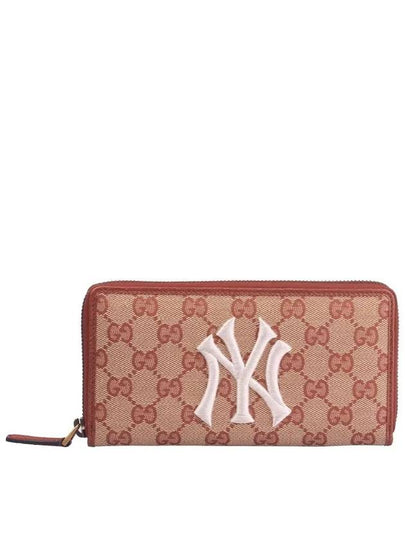 Women's GG Canvas New York Yankees Patch Long Wallet Brown - GUCCI - BALAAN 2