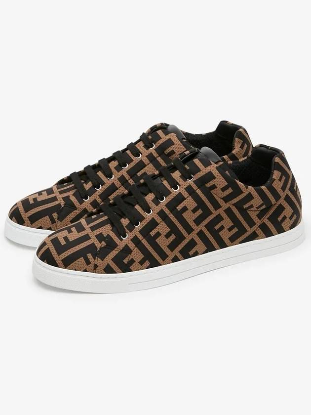 Tech Fabric Low Top Sneakers Brown - FENDI - BALAAN 3