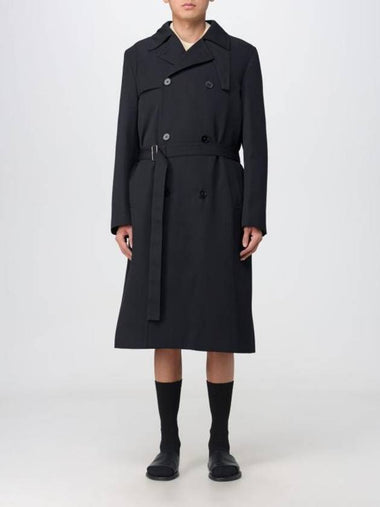 Two Button Wool Trench Coat Black - JIL SANDER - BALAAN 1