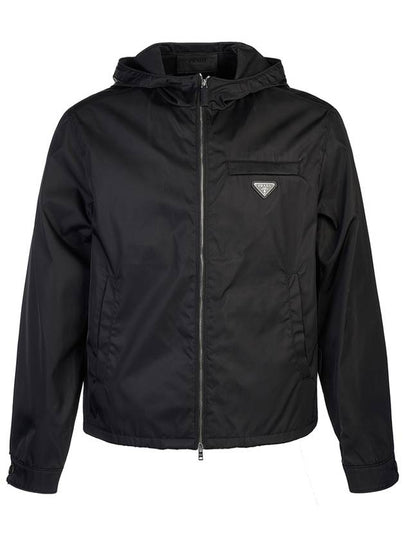 Re-Nylon Hooded Blouson Jacket Black - PRADA - BALAAN 2