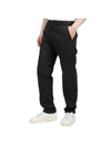 Supima Cotton Twill Straight Pants Black - STONE ISLAND - BALAAN 1