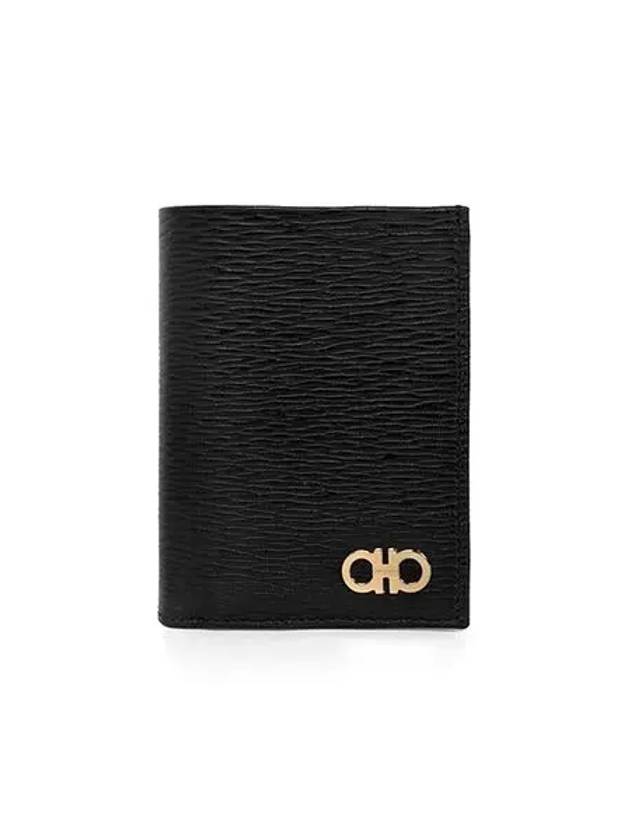 Revival Gancini Compact Half Wallet Black - SALVATORE FERRAGAMO - BALAAN 2