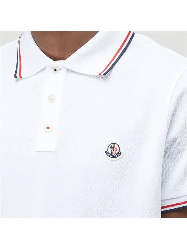 Logo Patch Short Sleeve Polo Optical White - MONCLER - BALAAN 6