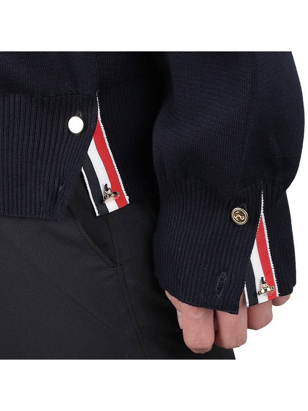 4 Bar Armband Milano Stitch Knit Top Navy - THOM BROWNE - BALAAN 8