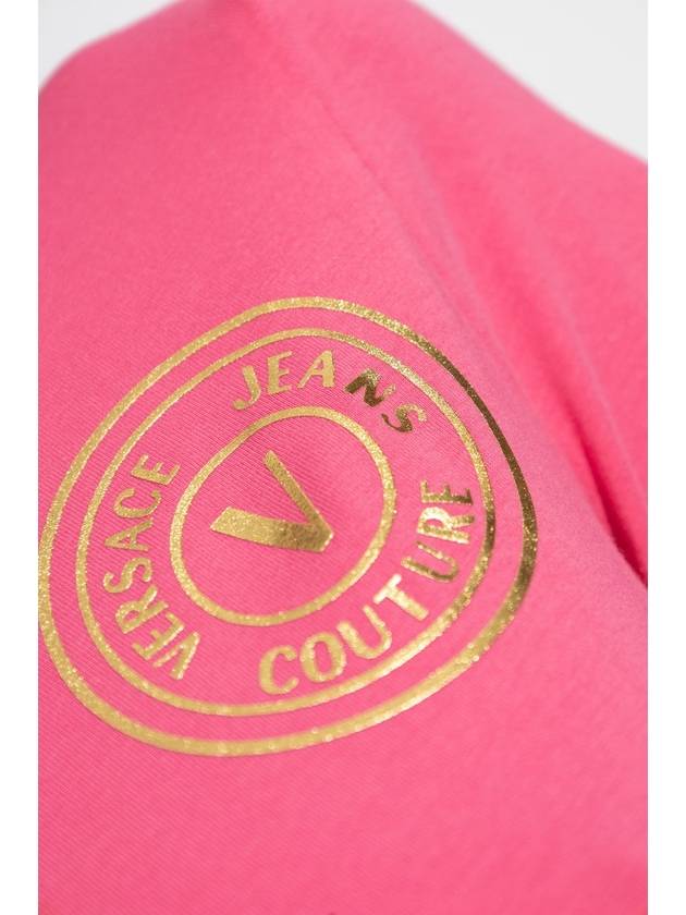 Versace Jeans Couture T-shirt With Printed Logo, Women's, Pink - VERSACE - BALAAN 5