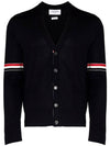 Stripe Armband Merino Wool Cardigan Navy - THOM BROWNE - BALAAN 2