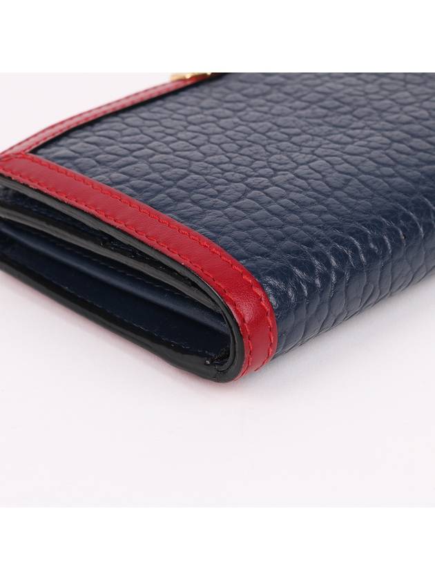 Alvington Navy two tone zipper long wallet - BURBERRY - BALAAN 8