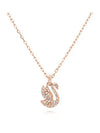 Iconic Swan Small Pendant Necklace Rose Gold - SWAROVSKI - BALAAN 3