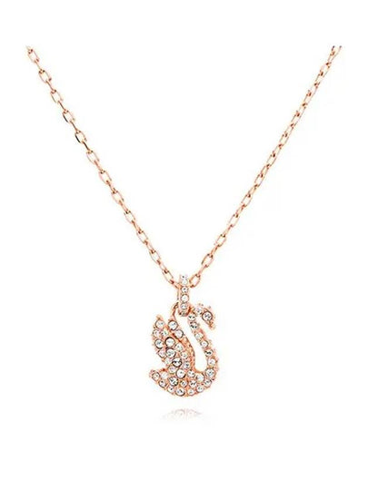 Iconic Swan Small Pendant Necklace Rose Gold - SWAROVSKI - BALAAN 2