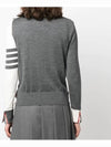 Women's Fun Mix 4 Bar Crew Neck Knit Top Grey - THOM BROWNE - BALAAN 4