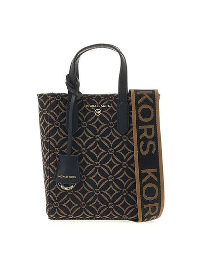 Sinclair Extra Small Jacquard Tote Bag Black Dark Camel - MICHAEL KORS - BALAAN 2