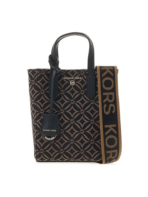 Sinclair Extra Small Jacquard Tote Bag Black Dark Camel - MICHAEL KORS - BALAAN 1