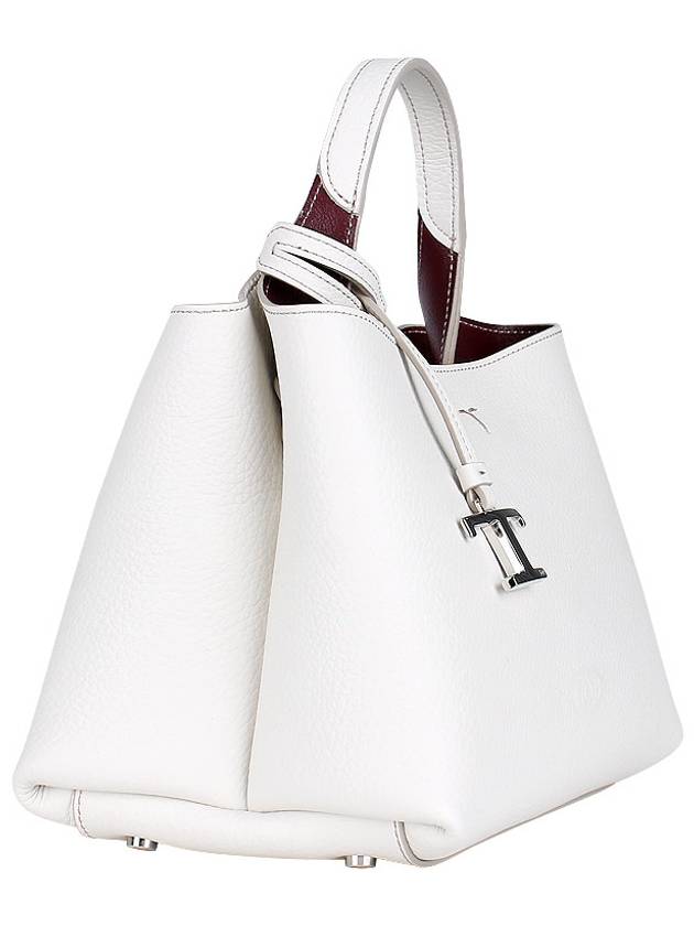 Logo Charm Leather Micro Tote Bag White - TOD'S - BALAAN 5