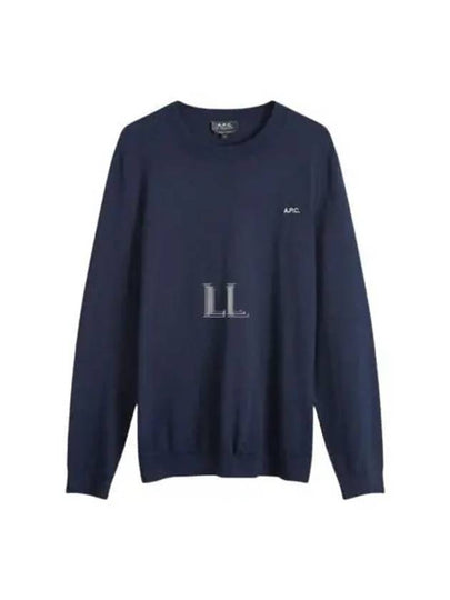 Logo Crew Knit Top Navy - A.P.C. - BALAAN 2