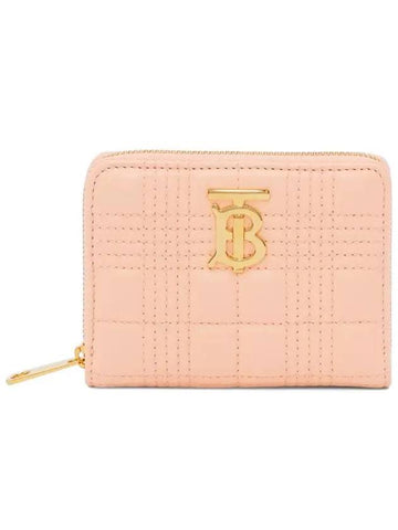 Lola Quilted Zipper Card Wallet Pink - BURBERRY - BALAAN 1