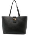 Logo Decorated Tote Bag Black - TOM FORD - BALAAN 1