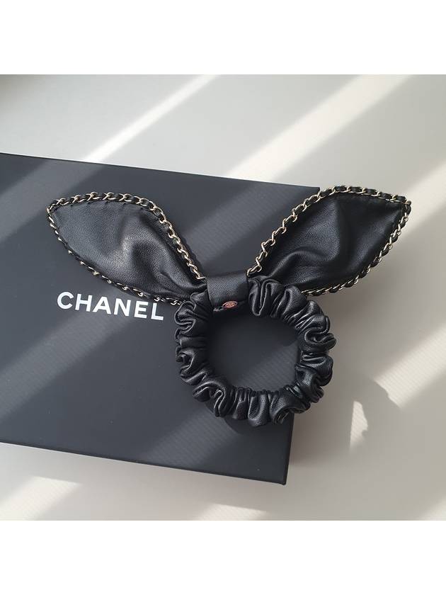 Chain Ribbon Hair Chouchou Black - CHANEL - BALAAN 3