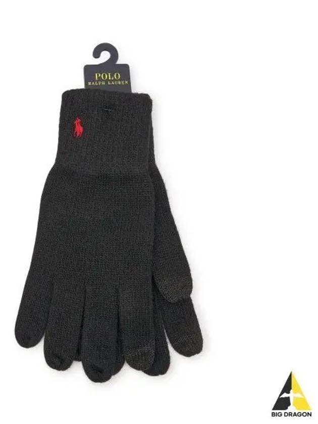 Wool Blend Touch Gloves Black - POLO RALPH LAUREN - BALAAN 1