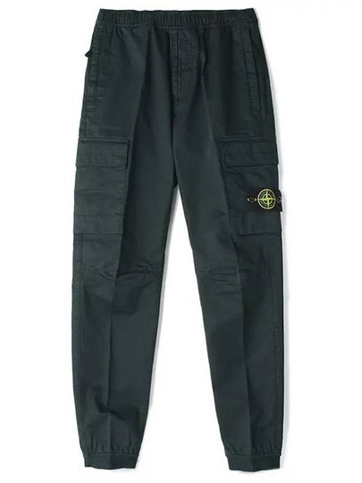 Stretch Cotton Wool Satin Straight Pants Dark Grey - STONE ISLAND - BALAAN 2