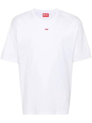 Oval D Logo Cotton Short Sleeve T-Shirt White - DIESEL - BALAAN 1