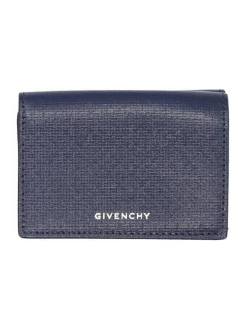 4G Classic Leather Half Wallet Navy - GIVENCHY - BALAAN 1