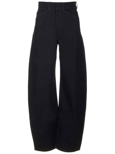 High Waist Curved Jeans Black - LEMAIRE - BALAAN 1