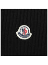 Logo Patch Wool Beanie Black Hat 3B00048 M1241 999 TJ - MONCLER - BALAAN 6