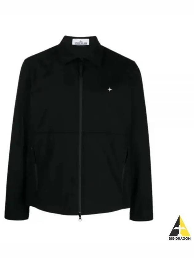 Stellina Embroidered Shirt Jacket Black - STONE ISLAND - BALAAN 2