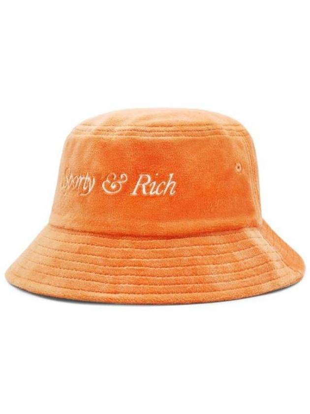 Embroidered Logo Cotton Bucket Hat Orange - SPORTY & RICH - BALAAN 3