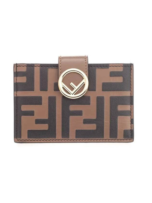 logo strap accordion card wallet - FENDI - BALAAN 1