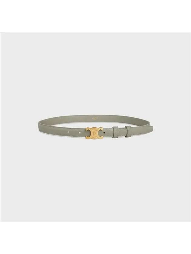 Triomphe Small Taurillon Leather Belt Green Clay - CELINE - BALAAN 4