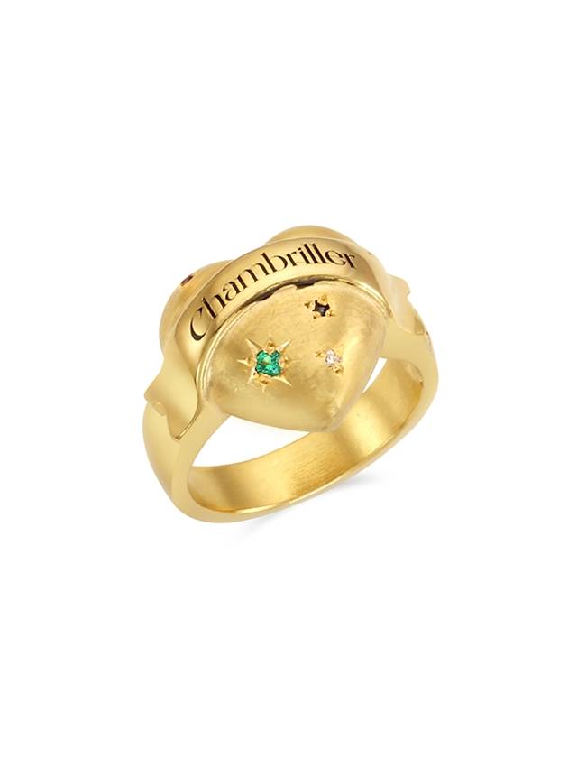 SHINee Key Wearing Multi Color Heart Gold Ring - CHAMBRILLER - BALAAN 2