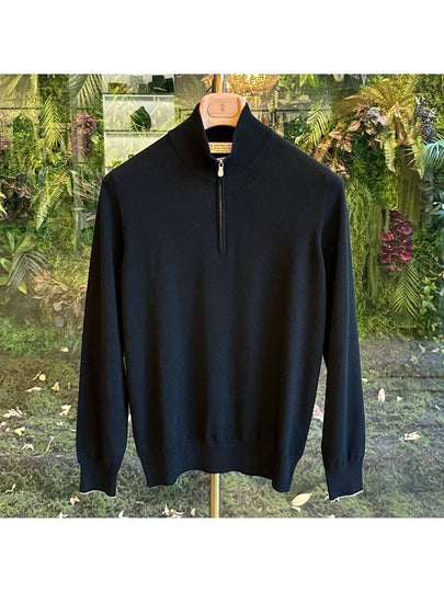 Half Zip Cashmere Knit Top Black - BRUNELLO CUCINELLI - BALAAN 2