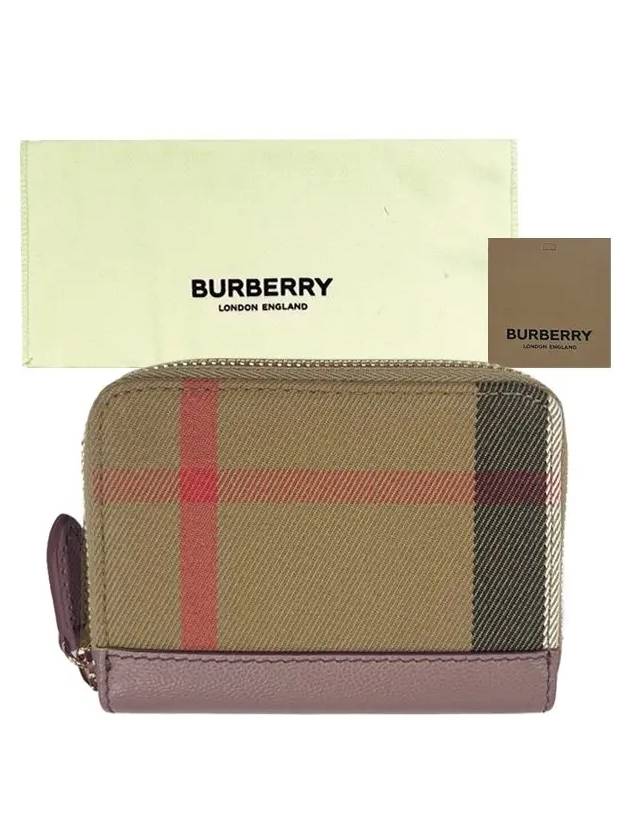 Check Zipper Around Card Wallet Indie Pink Brown - BURBERRY - BALAAN 9