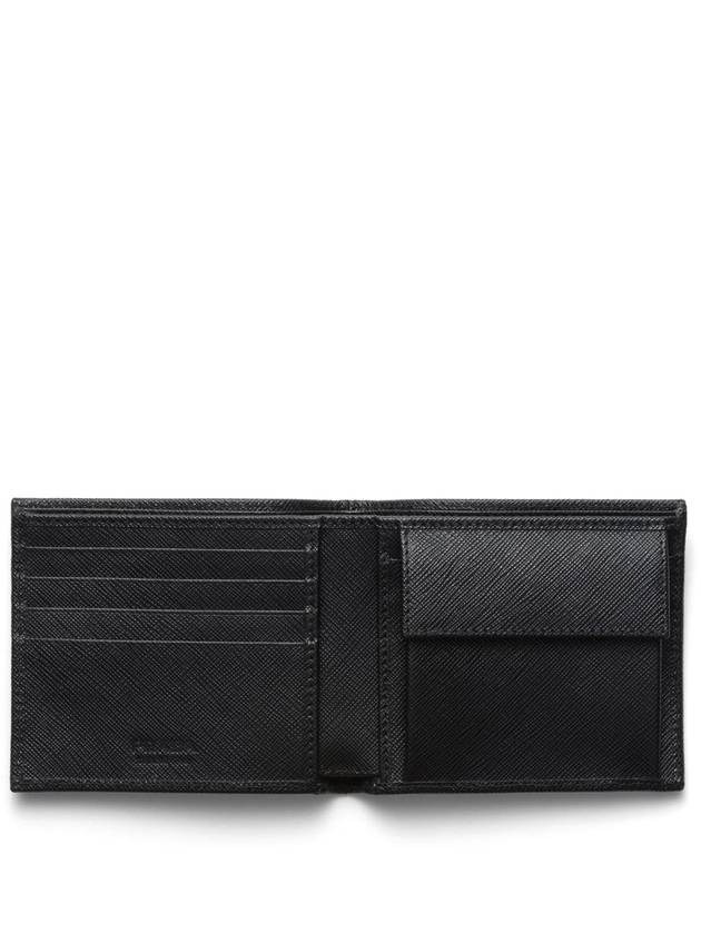 Triangle Logo Re-Nylon Half Wallet Black - PRADA - BALAAN 4