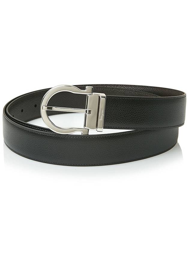 Ferragamo Men's Gancini Doublesided Belt 67 9781 NERO HICKORY 0675140 - SALVATORE FERRAGAMO - BALAAN 10