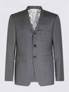 Super 120S Wool Twill Single Breasted Classic Jacket Grey - THOM BROWNE - BALAAN 2