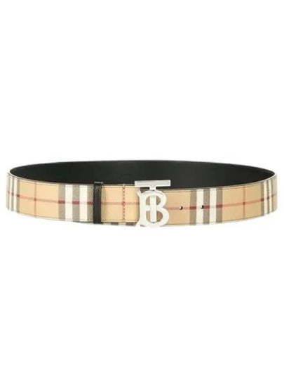 Check Reversible Wide TB Leather Belt Beige - BURBERRY - BALAAN 2