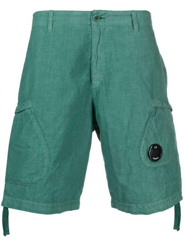 Lens Wappen Cotton Shorts Blue - CP COMPANY - BALAAN 1