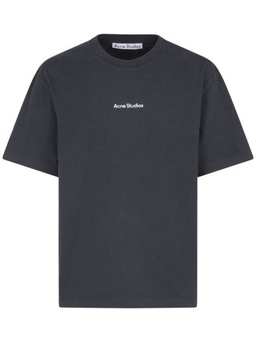 Stamp Logo Cotton Short Sleeve T-Shirt Black - ACNE STUDIOS - BALAAN 1