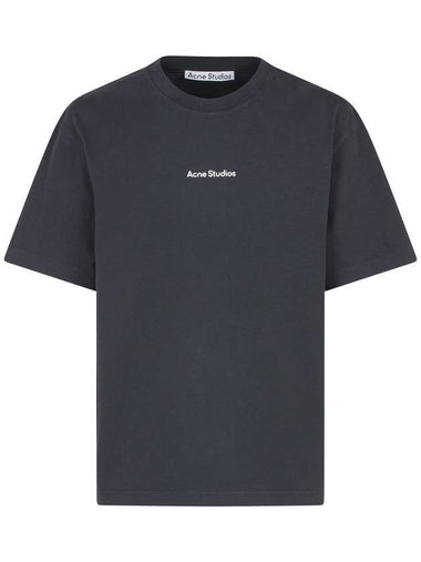 Stamp Logo Cotton Short Sleeve T-Shirt Black - ACNE STUDIOS - BALAAN 1