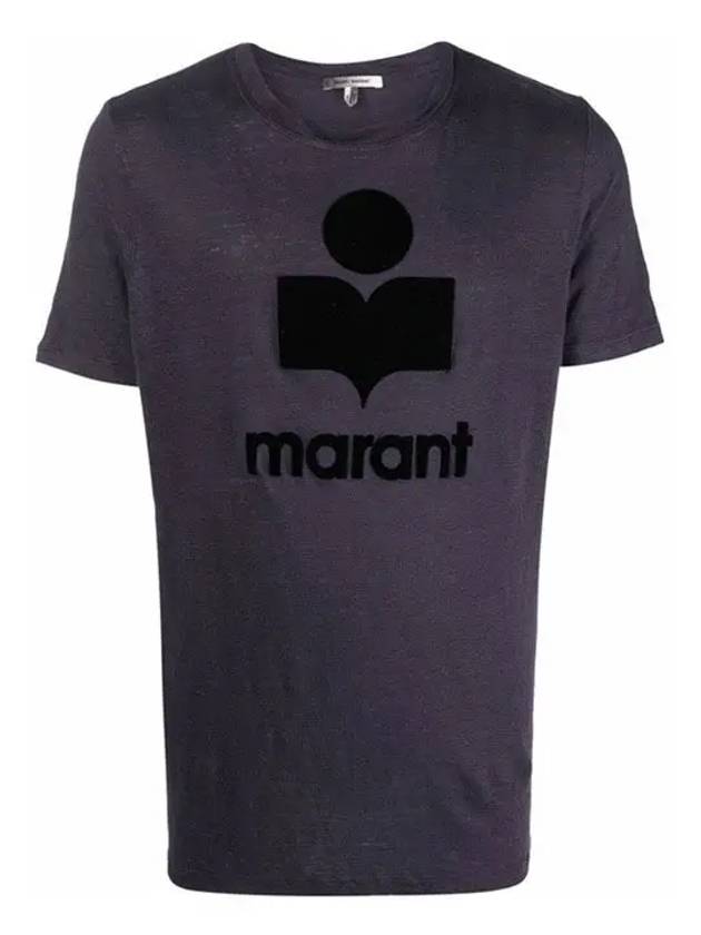 Karman Logo Print Short Sleeve T-Shirt Faded Night - ISABEL MARANT - BALAAN 2