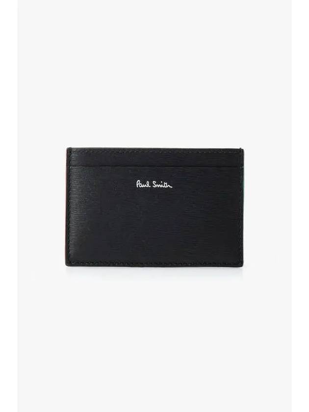 PS Color Block Leather Card Case Black - PAUL SMITH - BALAAN 1