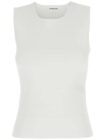 White Sleeveless Sweater In Viscose Blend Woman - P.A.R.O.S.H. - BALAAN 1