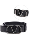 V Logo Signature Calfskin 40 MM Belt Black - VALENTINO - BALAAN 3