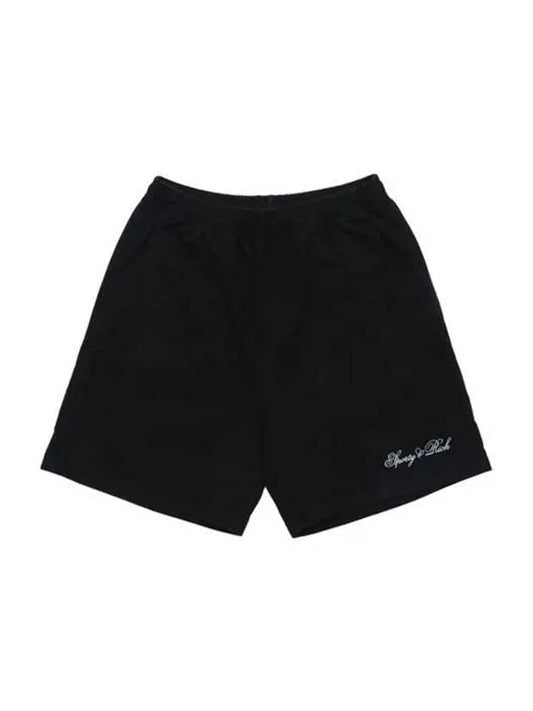 Logo Print Banded Waist Shorts Black - SPORTY & RICH - BALAAN 2