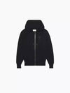 Men's Heart Embroidered Logo Zip-Up Hoodie Black - AMI - BALAAN 7