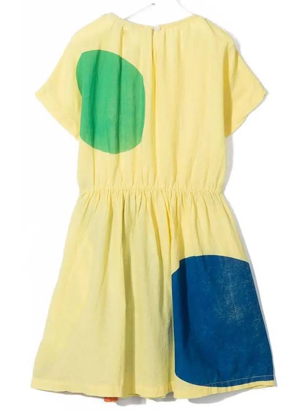 Kids Wave Pattern Dress Yellow 121AC107 700 - BOBO CHOSES - BALAAN 3