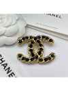 CC logo lambskin brooch gold metal black - CHANEL - BALAAN 5