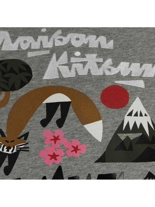 Tokyo Logo Print Cotton Sweatshirt Grey - MAISON KITSUNE - BALAAN 5